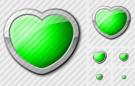 Иконка Сердце Зелёная