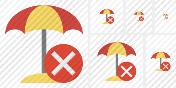 Beach Umbrella Cancel Symbol