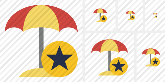 Иконка Пляжный зонт Звезда