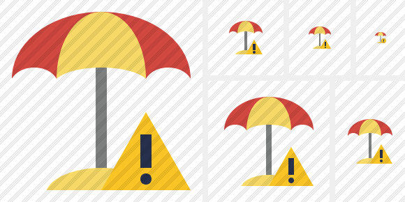 Beach Umbrella Warning Symbol