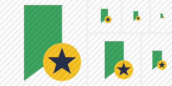 Bookmark Green Star Symbol