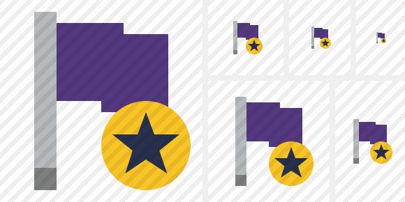 Иконка Фиолетовый флаг Звезда