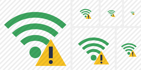 Icono Wi Fi Green Warning