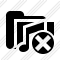 Icône Folder Music Cancel