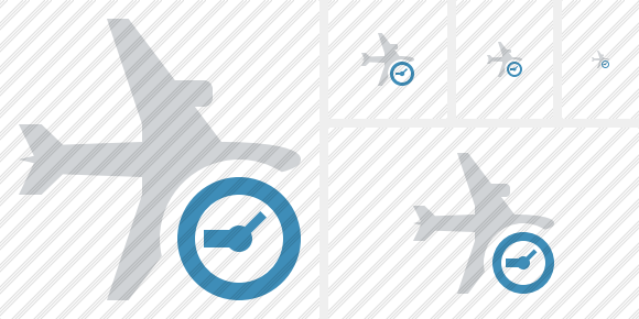 Airplane Horizontal Clock Symbol