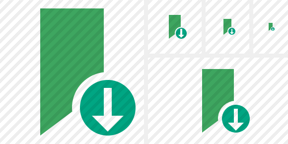 Bookmark Green Download Symbol