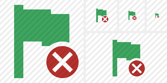 Flag Green Cancel Symbol