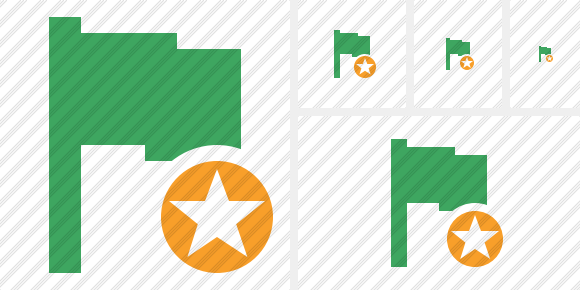 Flag Green Star Symbol