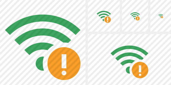 Иконка Wi-Fi Зелёная Внимание