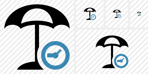 Beach Umbrella Clock Symbol