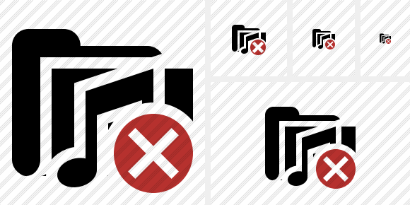 Folder Music Cancel Symbol