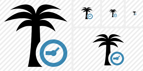 Palmtree Clock Symbol