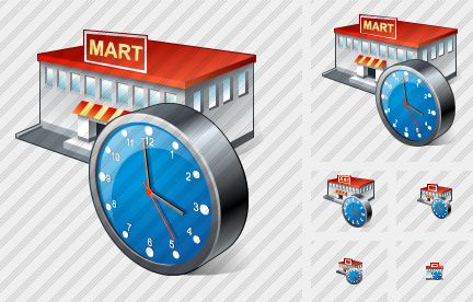 Grocery Shop Clock Symbol
