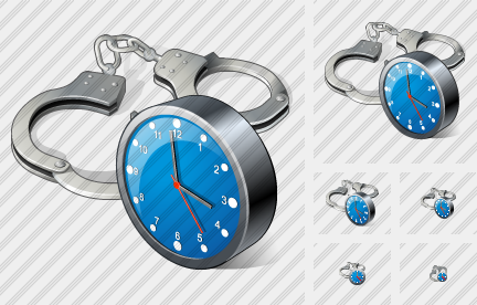 Icône Handcuffs Clock