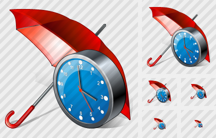 Umbrella Clock Symbol