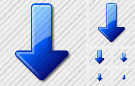 Arrow Down Blue Icon