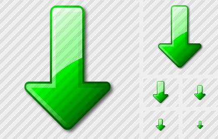 Arrow Down Green Symbol