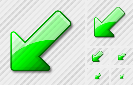 Arrow Down Left Green Icon