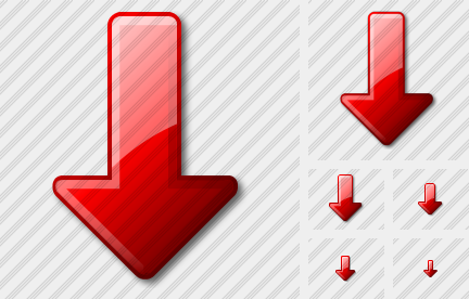 Arrow Down Red Icon Arrow Down Red Icon