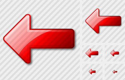 Arrow Left Red Symbol