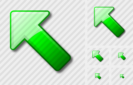 Arrow Up Left Green Icon