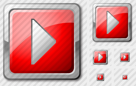 Media Play Red Icon