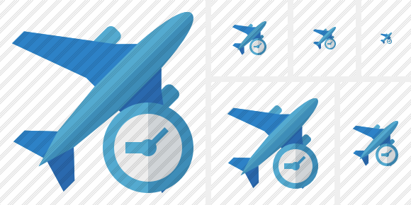 Airplane 2 Clock Icon Airplane 2 Clock Icon