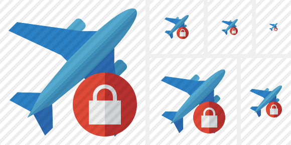 Airplane 2 Lock Icon Airplane 2 Lock Icon