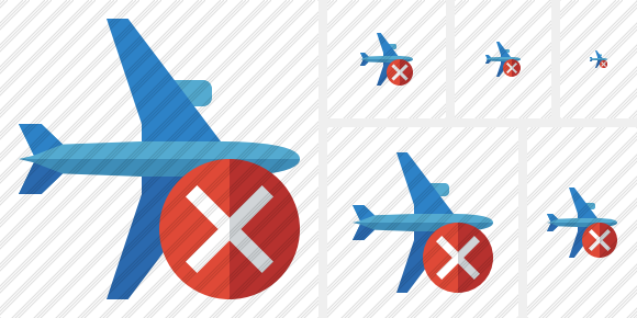 Airplane Horizontal 2 Cancel Icon