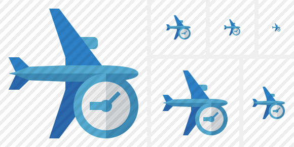 Icono Airplane Horizontal 2 Clock