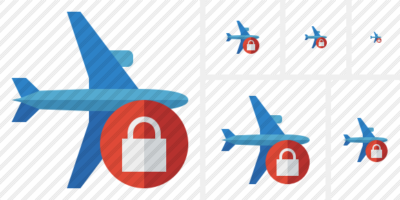 Airplane Horizontal 2 Lock Icon