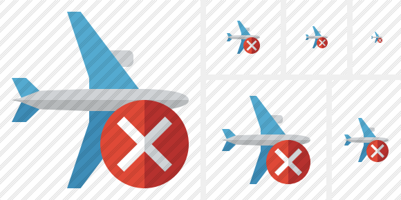 Airplane Horizontal Cancel Icon Airplane Horizontal Cancel Icon