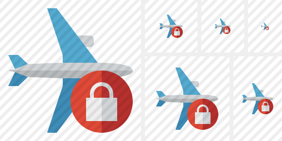 Airplane Horizontal Lock Icon Airplane Horizontal Lock Icon