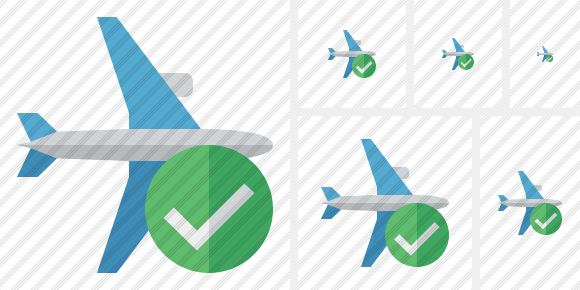 Airplane Horizontal Ok Icon