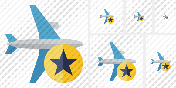 Airplane Horizontal Star Symbol