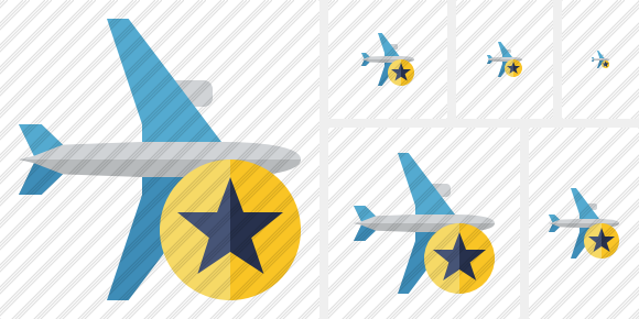 Airplane Horizontal Star Icon Airplane Horizontal Star Icon