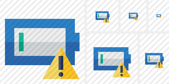 Иконка Разряженная батарейка Внимание