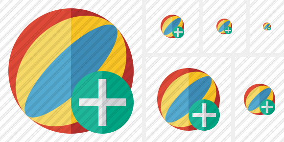 Beach Ball Add Icon Beach Ball Add Icon