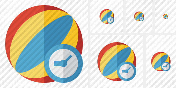 Beach Ball Clock Icon Beach Ball Clock Icon