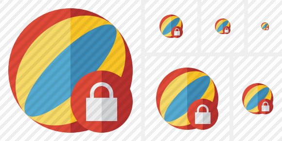 Beach Ball Lock Icon Beach Ball Lock Icon