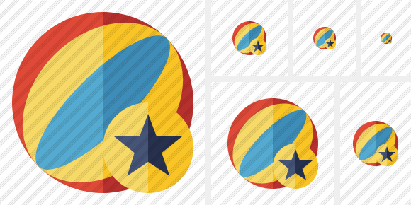 Beach Ball Star Icon Beach Ball Star Icon