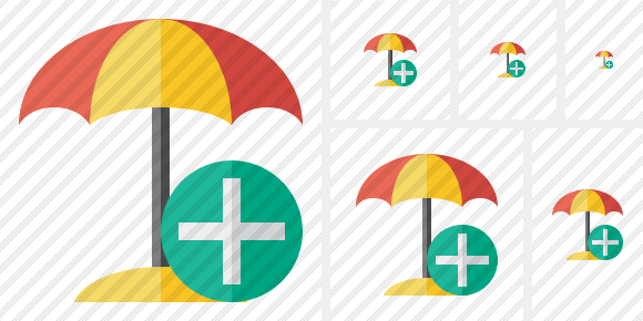 Beach Umbrella Add Icon Beach Umbrella Add Icon
