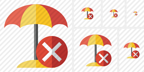Beach Umbrella Cancel Icon Beach Umbrella Cancel Icon