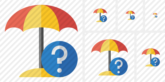 Beach Umbrella Help Icon Beach Umbrella Help Icon