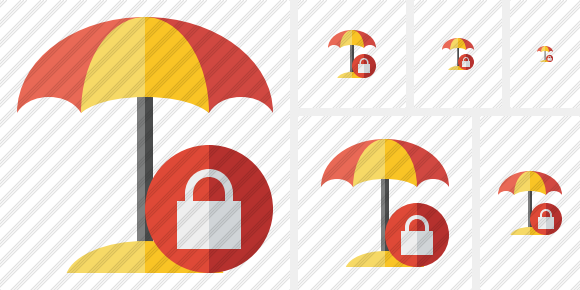 Beach Umbrella Lock Icon