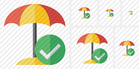 Beach Umbrella Ok Icon Beach Umbrella Ok Icon