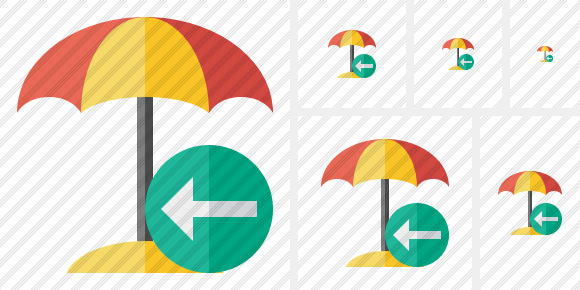 Beach Umbrella Previous Symbol