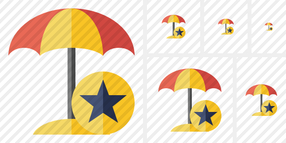 Beach Umbrella Star Icon