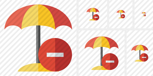 Beach Umbrella Stop Icon Beach Umbrella Stop Icon