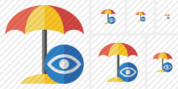 Beach Umbrella View Icon Beach Umbrella View Icon